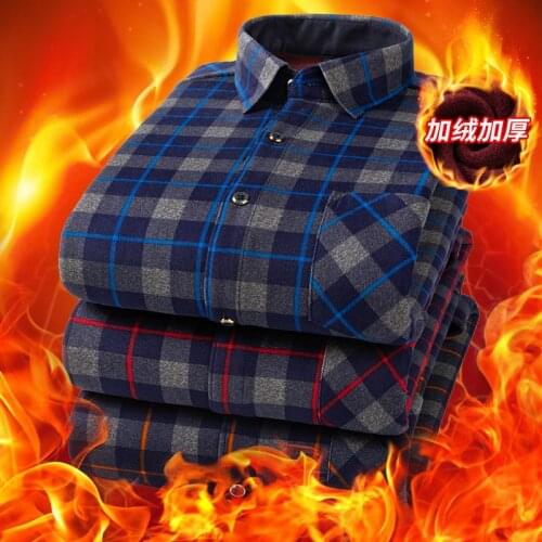 2020 Fashion Mens Slim Shirts Autumn And Winter Thickening Warm Plaid 24 Colors Male Social Shirt Clothing Size L-5Xl