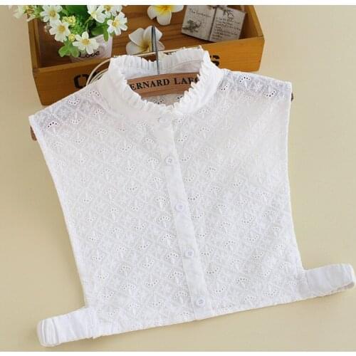 2020 Cotton Women Detachable Collars Stand Fake Collar Vintage Shirt Blouse Tops Man False Collar Necklace Choker Nep Kraagie