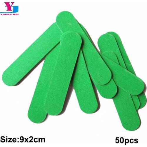 50pcs 9x2cm Professional Mini Nail Files Buffer Buffing Slim Crescent Grit Sandpaper Nail Art File Block Diagnostic-Tool 2016