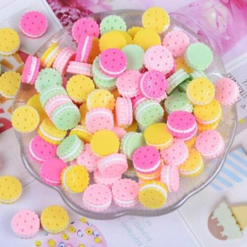 50 Pcs/pack Cute Cookies Resin Flat Back Cabochon Figurine Stone Applique DIY Phone Decor Material Hair Accessories Party Favors