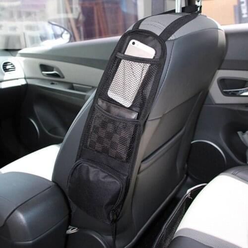 Car Seat Bag Side Back Storage String Bag Mesh Pockets Car Accessories Organizer Stick Wallet Phone For Vehicles Trucks Suvs