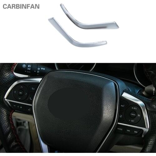 Car Steering Wheel Button Switch Cover Trim Sticker Stainless Chrome Auto Accessories For Toyota Camry 2018 2019 8 8th XV70