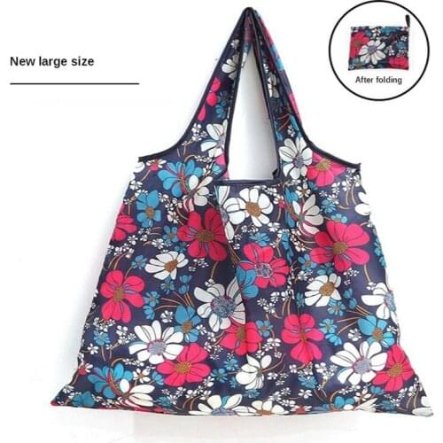 Large Floral Cloth Shopper Bag Creative Portable Printing Grocery Multifunction High Capacity Womens Travel Bags Cloth Tote Bag