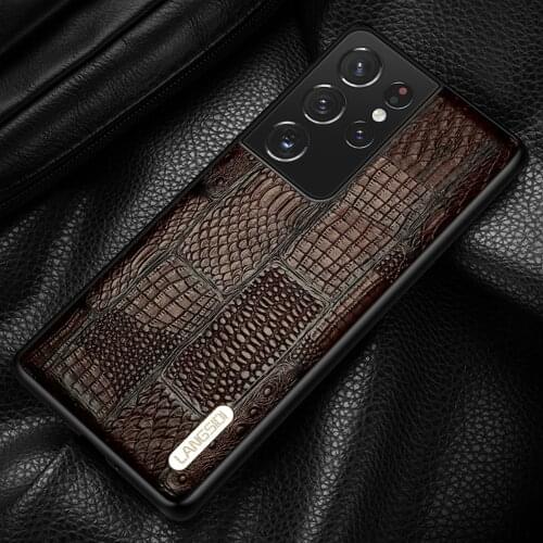 Genuine Leather Retro Splice Case For Samsung Galaxy S21 Ultra S20 FE S8 S9 S10 S21 Plus Note 20 10 A51 A71 A31 A50 M21 M31 M51