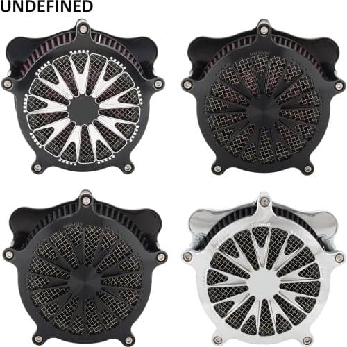 Black Air Cleaner Motorcycle CNC Cut Air Filter Kit For Harley Touring Electra Glide FLH Road King FLHR 17-20 Softail FXST 18-20