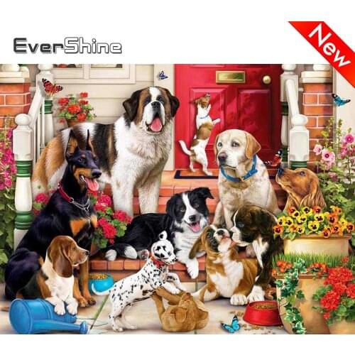 Evershine Diamond Embroidery Cartoon 5D New Arrival Diamond Painting Dog Cross Stitch Animals Rhinestone Picture Home Decoration