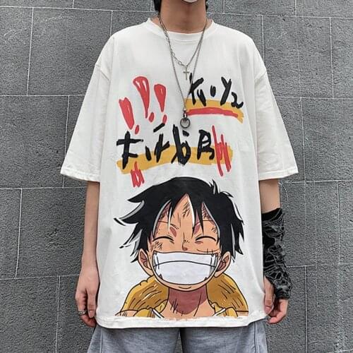 Harajuku Graphic T Shirt for Men Women Streetwear Anime One Piece Luffy Tshirt Summer Short Sleeve Ulzzang Hip Hop Tee Tops
