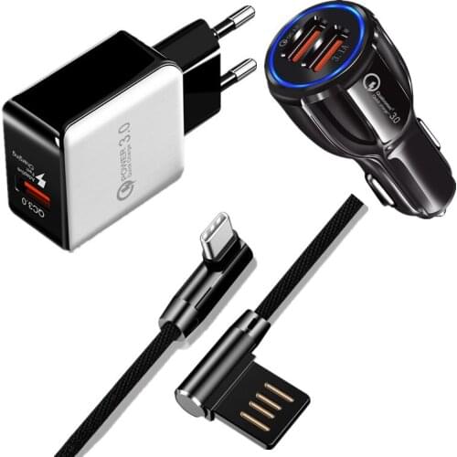 For Samsung Galaxy A10 A10s A20 A20e A30 A40 A50 A60 A70 A80 Note 10 Plus S10 5G Quick Phone Wall Charger Cable Car Adapter