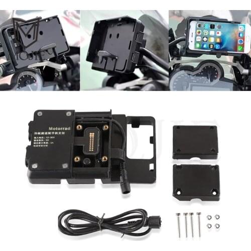 For BMW R1200GS LC R1250GS ADV R1200RS S1000XR CRF1000L Africa Twin Mobile Phone Navigation Bracket USB Charging Support Mount