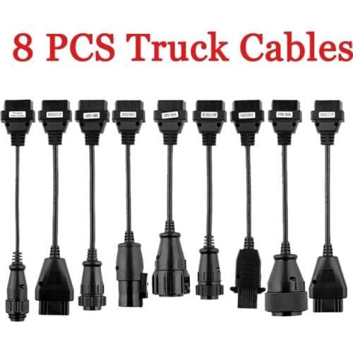 2021 Newest Truck Cables 8 Pieces New Vci VD for delphis Trucks OBDII Connector Diagnostic truck Cable Scanner