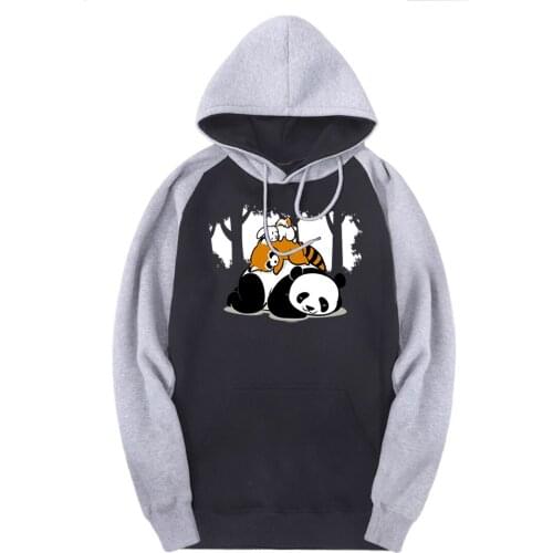 Cute Animals Long Sleeve Raglan Hooded 2020 Sweatshirts Men Fleece Casual Clothing Winter Hoodies Male Punk Moleton Masculino