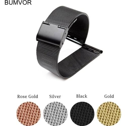 High Quality Milanese Universal Watchband 12mm 14mm 16mm 18mm 20mm 22mm Stainless Steel Strap for Smart Watch