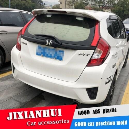 For Fit Spoiler 2014-2017 Honda Jazz RSDD Spoiler ABS plastic Material Car Rear Wing Color Rear Spoiler