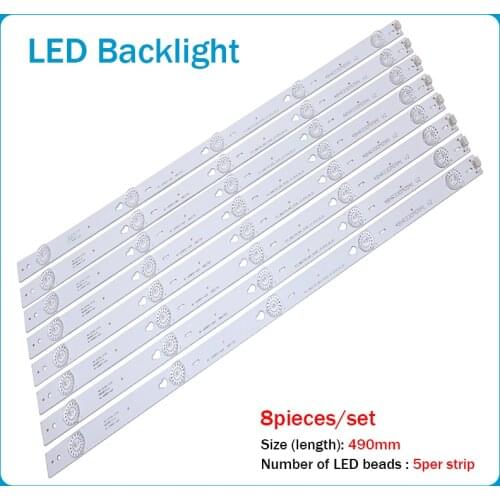1set=8pieces for TCL B48A558U D48A810 strip TOT-48D2700-8X5-3030C-V3 YHA-4C-LB4805-YHEX2 TCL D48A810