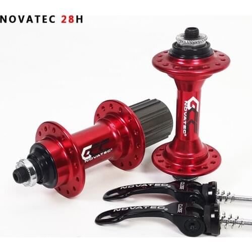 Taiwan-made Jiuyu hub novatec 28-hole road bike trail bike BMX V-brake 8 9 10-speed QR High-strength wear-resistant ball type