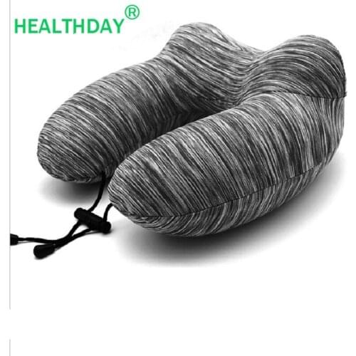 Ergonomic Design U-shaped inflatable Travel Pillow Car Airplane Train Neck Pillow Travel Comfortable Pillows for Sleep