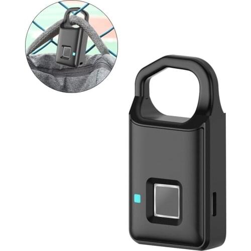 Keyless USB Charging Fingerprint Lock Smart Padlock door lock 0.1sec Unlock Portable Anti-theft Fingerprint Padlock Zinc