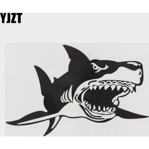 YJZT 16.3CM×10.6CM Watch Out For Fierce Deep Sea Sharks Car Sticker Vinyl Decal 18A-0185