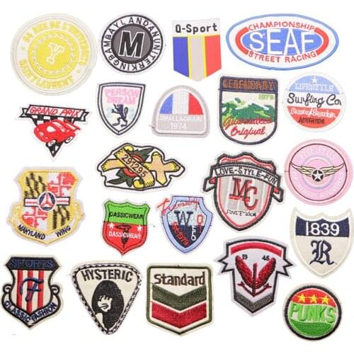 1 PCS Crown Shield Embroidered Clothing Stripe Iron Decal Backpack Badge DIY Clothing Accessories Jacket Bag Sewing Epaulet