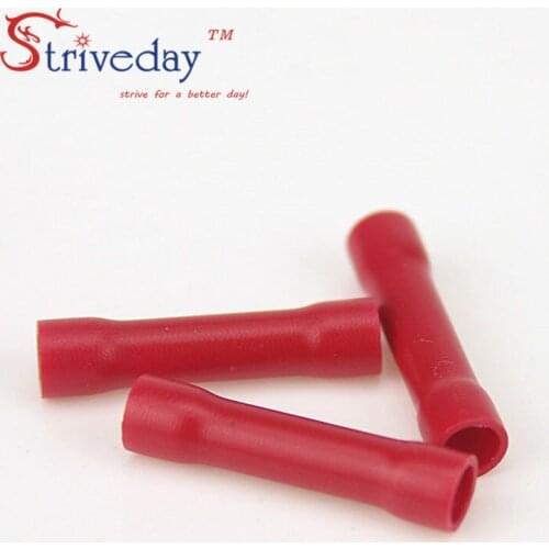 1000pcs/lot high quality BV1 Red Flared Butt Insulated Connector Terminals Crimp