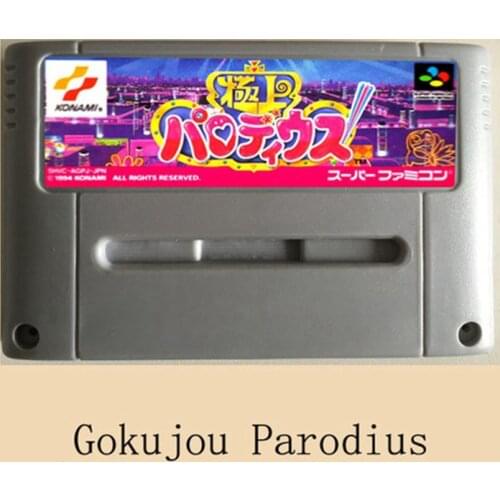 Gokujou Parodius 16 bit Big Gray Game Card For 46pin Game Player