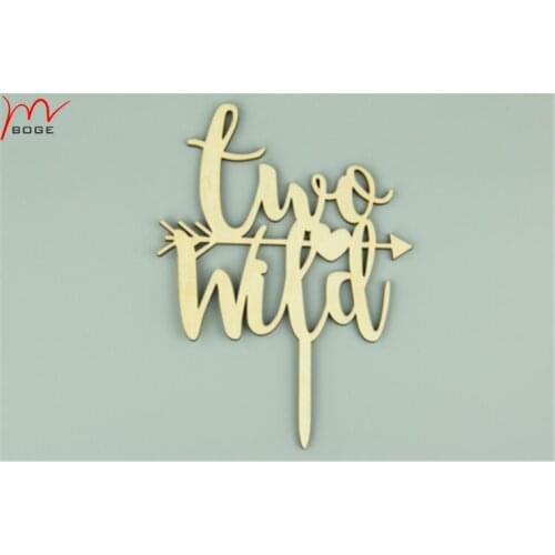 20pcs Two Wild wood cake topper happy birthday cake topper banner kids birthday party decorations