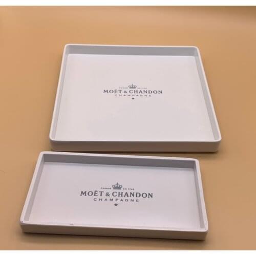 25x25cm Pary Champagne Flutes Plate Glasses Dishwasher safe Acrylic Champagne Glass Storage Trays