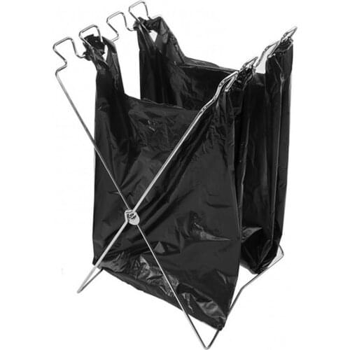 40%HOT Outdoor Camping Portable Foldable Trash Bag Holder Stand Garbage Hanging Rack