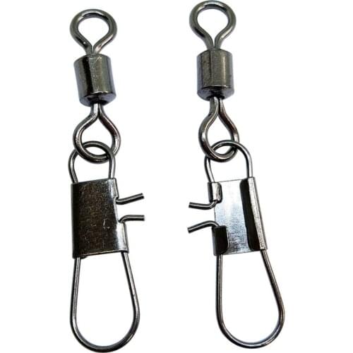 500pcs rolling swivels with interlock snap fishing swivels snap fishing tackle fishing accessories pesca size4/0 to 12