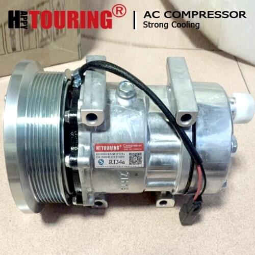 7H15 7S15 709 SD709 SD7H15 AC Compressor for CATERPILLAR truck 8PK 132mm 12V Sanden 4498 4806 4813 1789570 178-9570 ABPN8330451