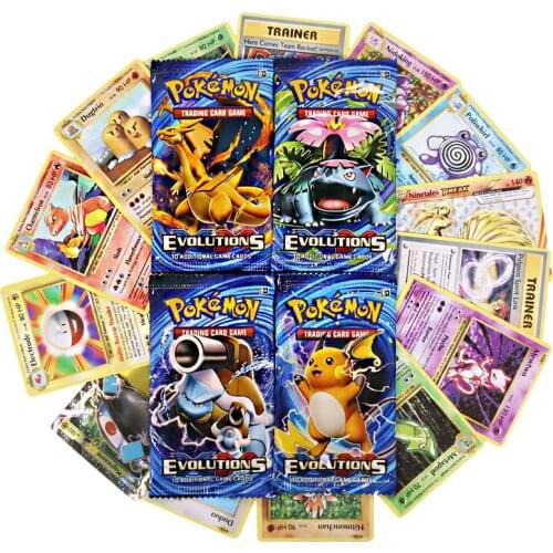 9pcs/bag Pokemon Flash English Card TCG:Evolutions Booster Box Trading Game Collection Children Toys