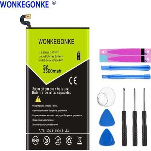 WONKEGONKE EB-BG920ABE For Samsung Galaxy S6 G920 G920F G920i G9200 G9208 G9209 Batteries Bateria