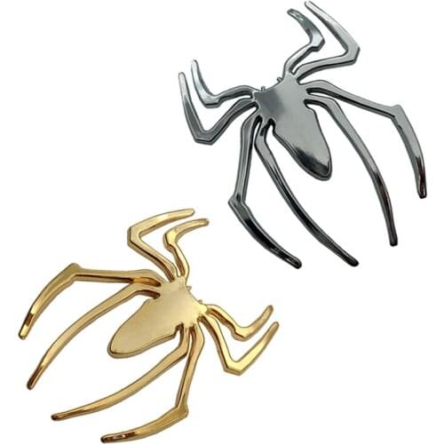 Auto Car Stickers 3D Car Stickers Universal Metal Spider Shape Emblem Chrome 3D Car Truck Motor Decal Sticker DIY Car Styling