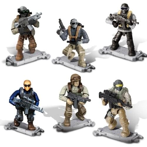 Modern Jungle Desert military army forces action figure building block Snow leopard Commandos soldier weapon gun mega bricks toy
