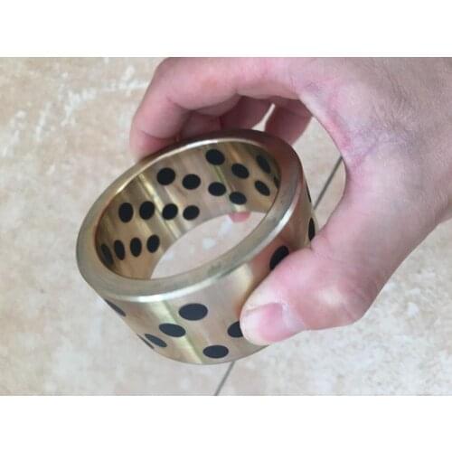 JDB 658040 oilless impregnated graphite brass bushing straight copper type, solid self lubricant Embedded bronze Bearing bush