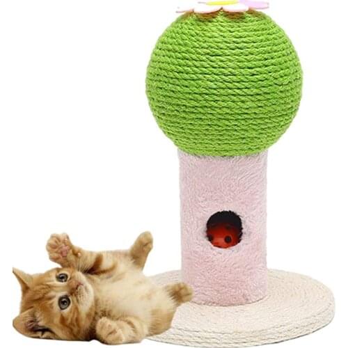 Cat Scratchers for Indoor Cats Small Scratching Posts for Kittens Natural Sisal Scratcher Cactus Cat Scratch Posts with Bell
