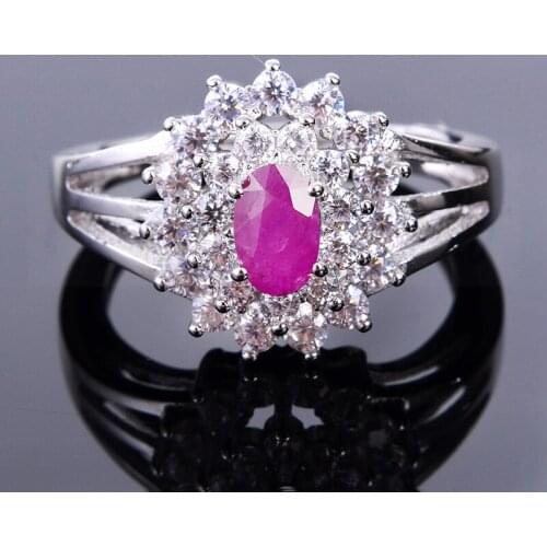 Natural ruby ring Free shipping Real original ruby 925 sterling silver Fine handworked jewelry 4*6mm 0.6ct gemstone #XY18061714