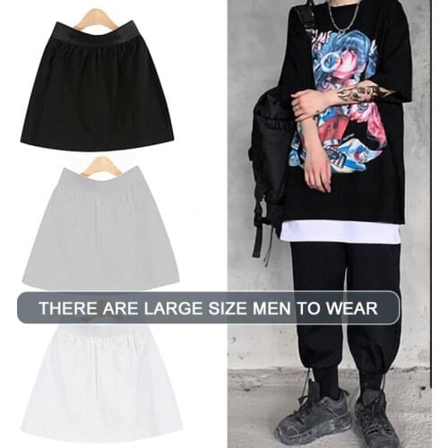 Fashion All-match Fake Hem Sweater Sweater Men Women Jacket Adjustable Elastic Detachable Lengthened Split Mini Skirt M-XL