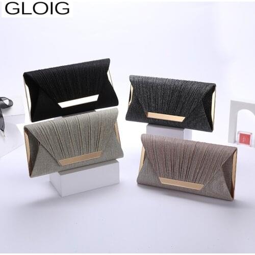 Ruched Fashion Women Day Clutch Cover Lady Wedding Handbags Golden Metal Smnall Evening Bags For Female Purse