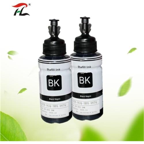 2BK Compatible dye based refill ink kit for Epson printer L100 L110 L120 L132 L200 L210 L222 L300 L312 L355 L350 L362 L366 L550