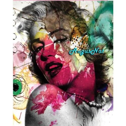 Diamond painting full square marilyn monroe wall art famous actor star diamond dots needlework kit diamond mosaic craft gifts