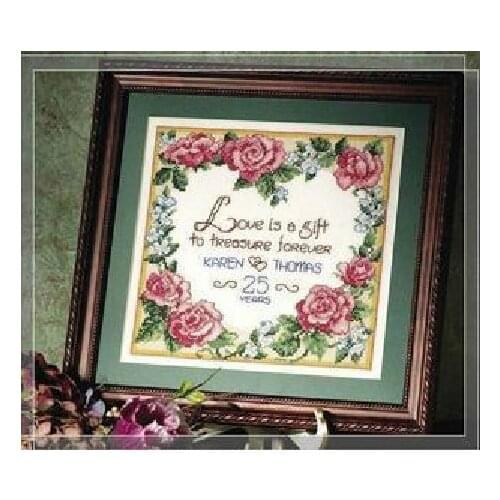 14CT Love Oath Statement Cross Stitches Kits Sets 34x33cm FREE shipping CS-093WM