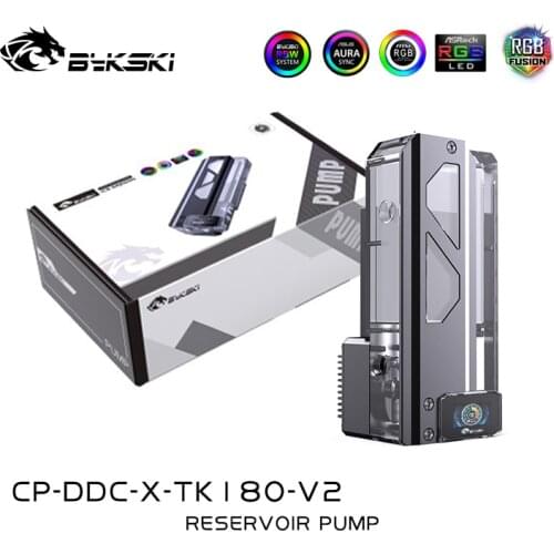 Bykski DDC Combo Pump + Reservoir Combo With Digital Display Maximum Flow Lift 6 Meters 600L/H Cylinder Water Tank Length 180mm