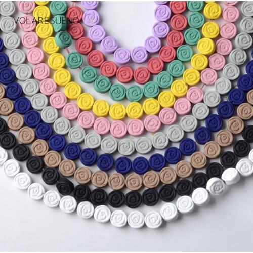 Natural Stone 19 Colors Hematite Stone Matte Rubber Round Petal Beads For Jewelry Making Space Loose Beads Diy Bracelet 15inches