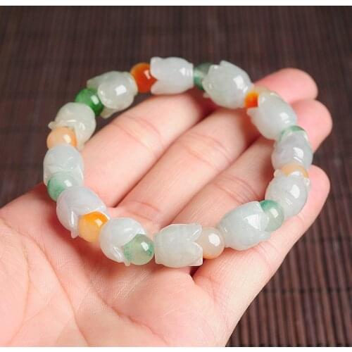 Natural fashion flower bead bracelet women A grade Jadeite women bracelet