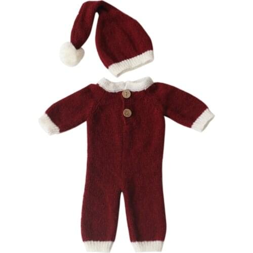 Baby Infants Hat Romper Jumpsuit Set Christmas Theme Newborn Photography Props