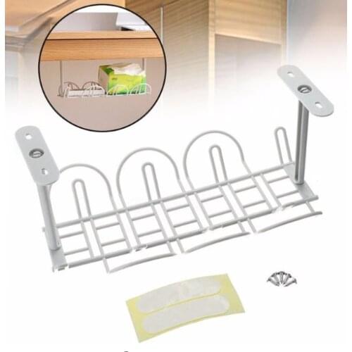 Under Desk Cable Management Tray Storage Organizer Wire Cord Power Charger Plug