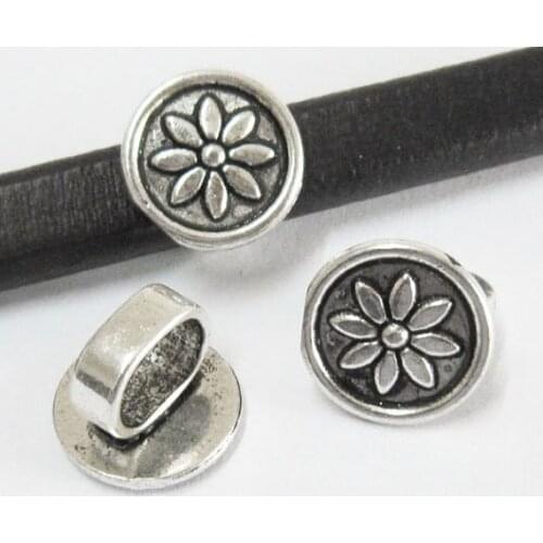 Lotus disc spacer Licorice leather findings Licorice bracelet slider -LF73