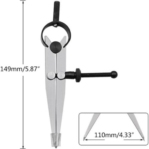 Adjustable Leather Compass Lockable Carbon Steel Divider Wing Creaser DIY Gauge