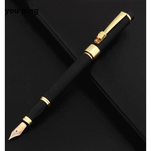 New High Quality 6006 Black Colour Dragon Business Office Fountain Pen Student School Stationery Supplies Ink Pens